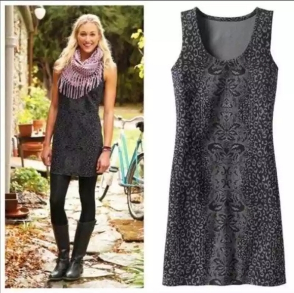 Athleta Shayla Sleeveless Ponte Gray Dress Animal Print Shift Size XL, Large, LT - Picture 10 of 10